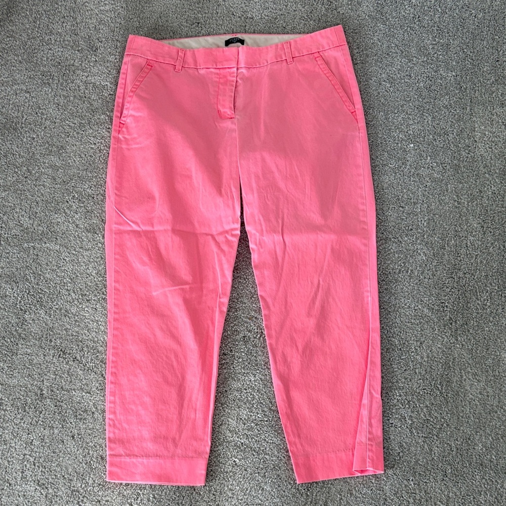 J. Crew Pink and Yellow City Fit Pants